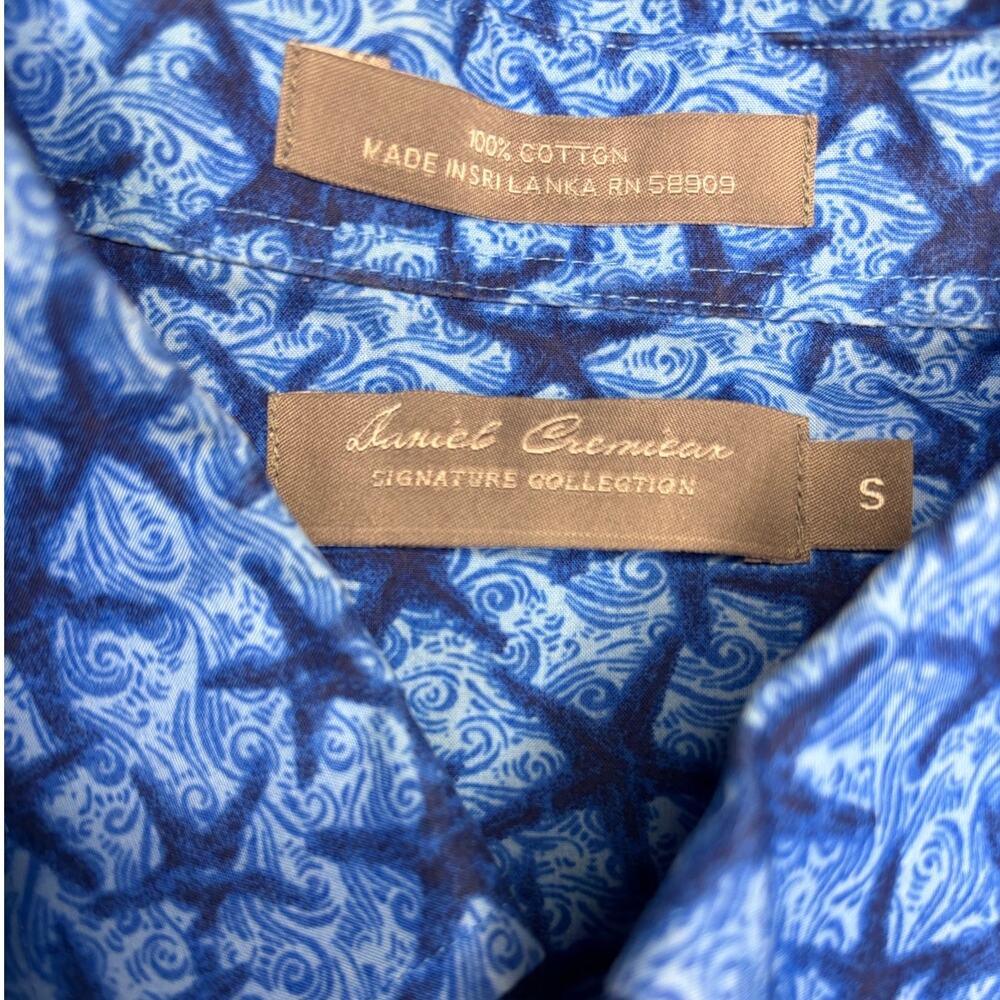 Daniel Cremieux Men S Blue Starfish Casual Button Down Shirt Short Sleeve Small - Picture 3 of 5